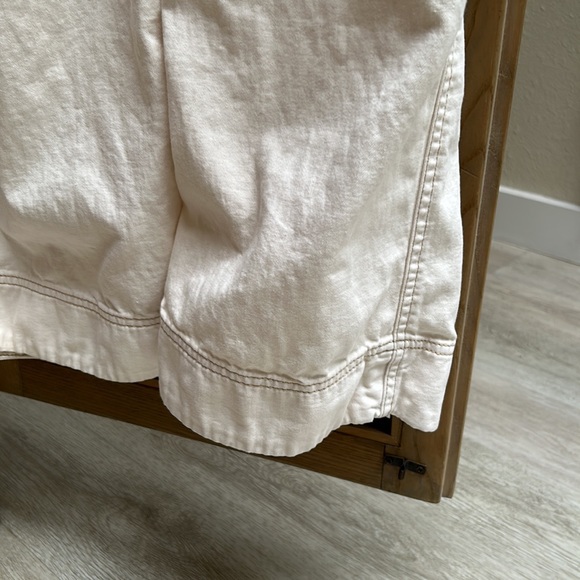 Free People Cream Zip Front Long Sleeve Denim Coveralls Jumpsuit - Picture 9 of 15